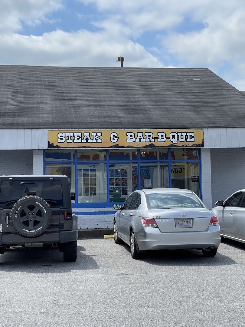 Barbecue buffet with fried chicken and salad bar