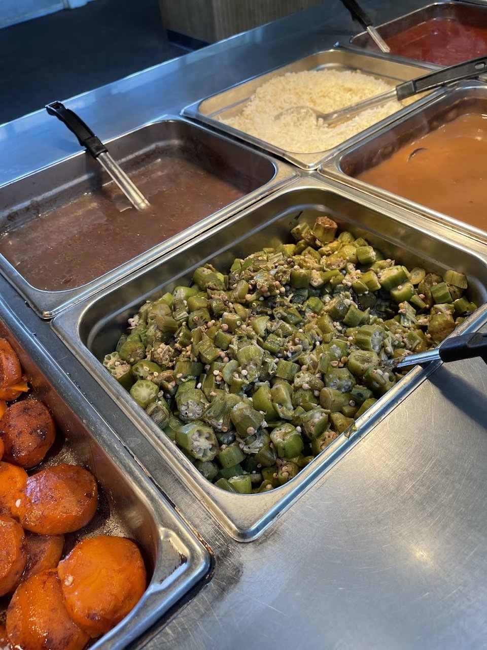 Restaurant menu with fried shrimp and pork chops