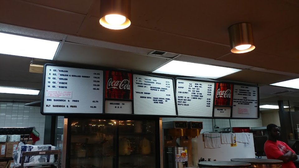 Printed menu for barbecue, desserts, and tea